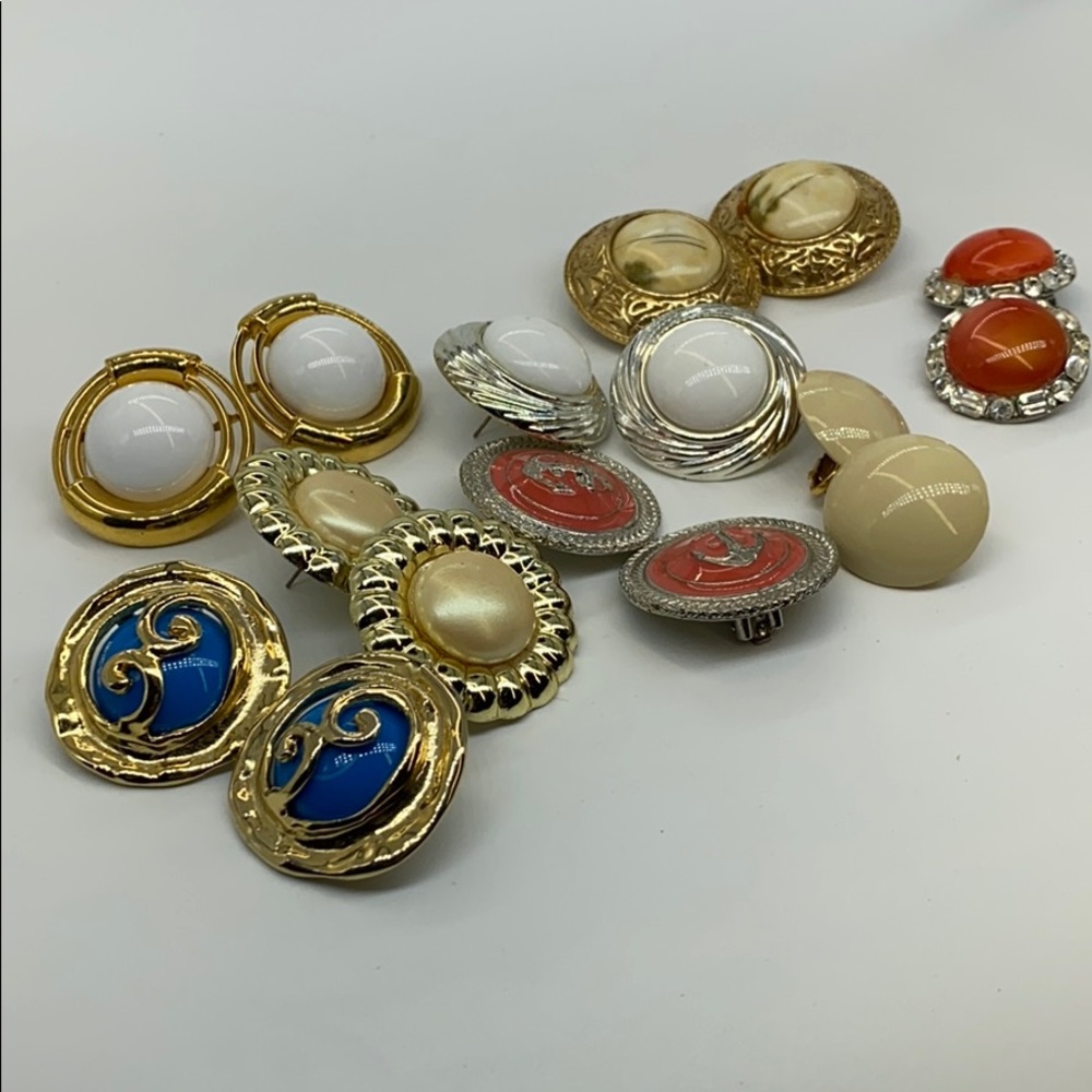 Vintage stud and clip on earrings assortment